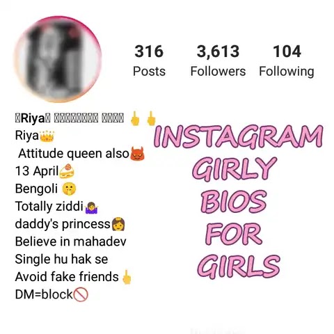 Top 51 Attitude & stylish Instagram girly Bios For Girls with Emoji