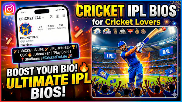 IPL Fan Bio Instagram in Hindi | Cricket Lover Stylish Bio for Instagram