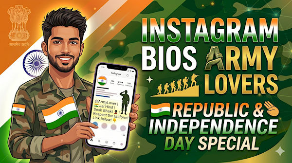 Indian Army Lover instagram bio ideas in Hindi