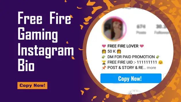 [Best & Latest ] Free Fire Bio For Instagram | Free fire Instagram Bio